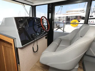 Cockpit of Iggy, a Cobra Yachts Seamaster 45 motor yacht at Primošten, Croatia