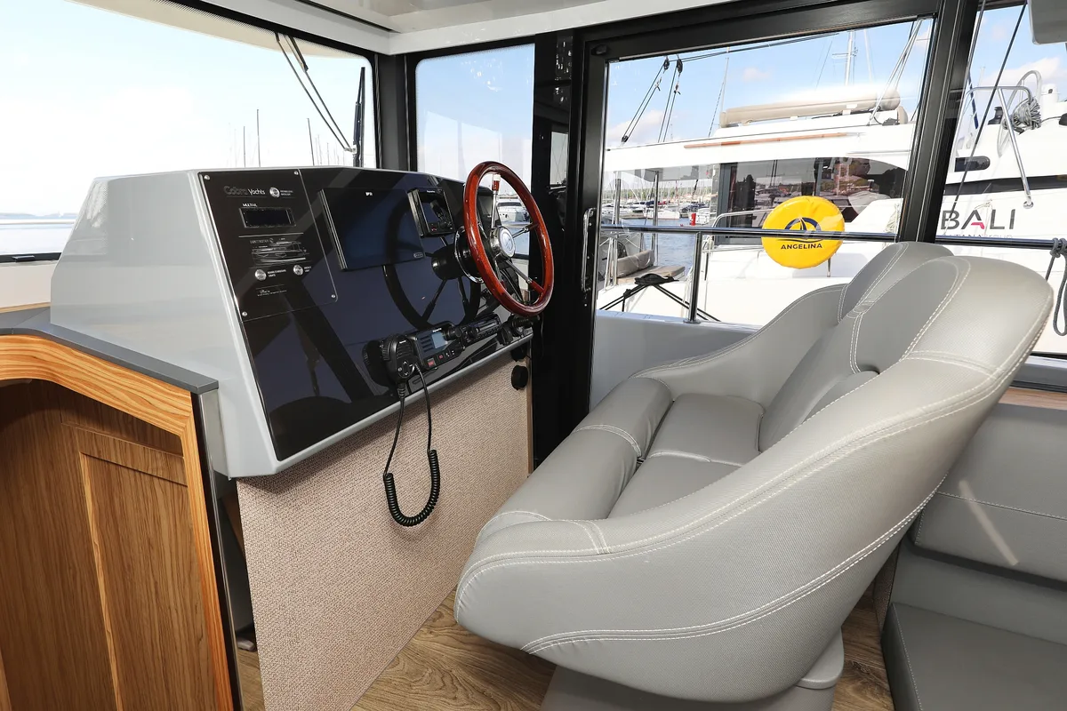 Cockpit of Iggy, a Cobra Yachts Seamaster 45 motor yacht at Primošten, Croatia