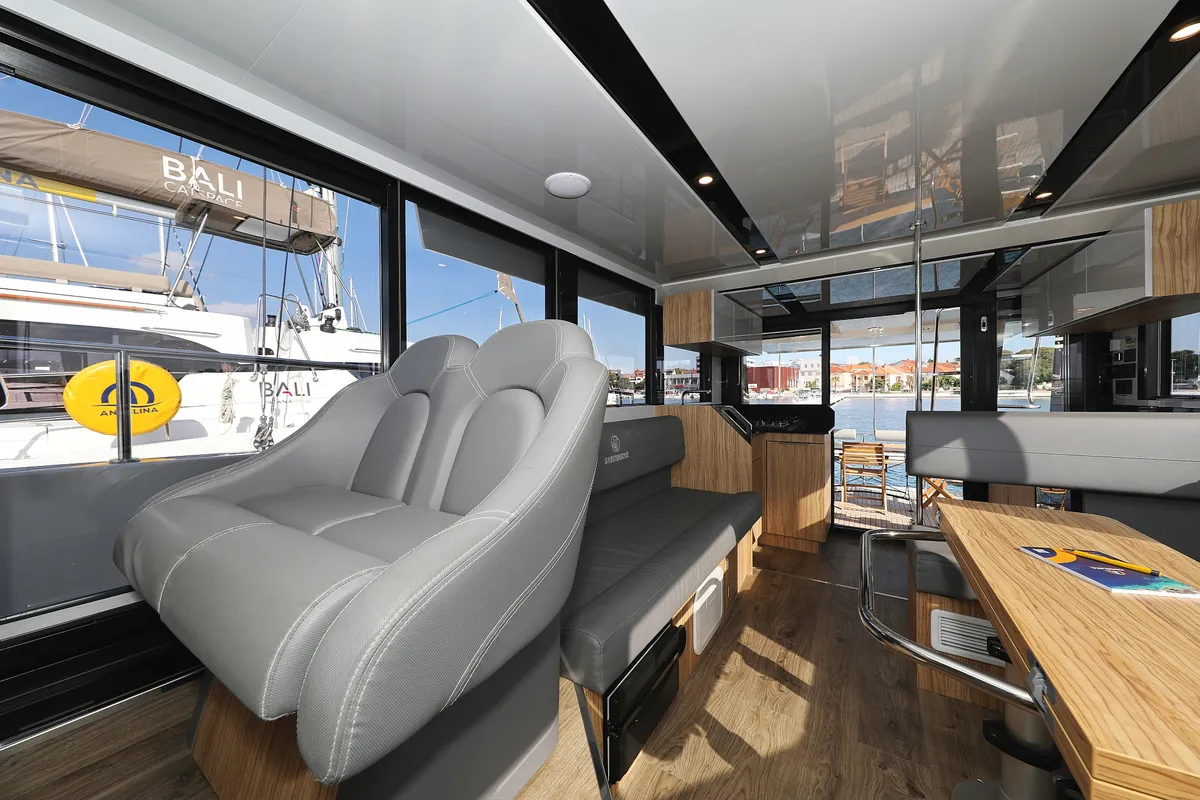 Cockpit of Iggy, a Cobra Yachts Seamaster 45 motor yacht at Primošten, Croatia