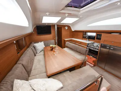 Salon of Jola, a Elan Impression 45.1 sailboat at Zadar, Croatia