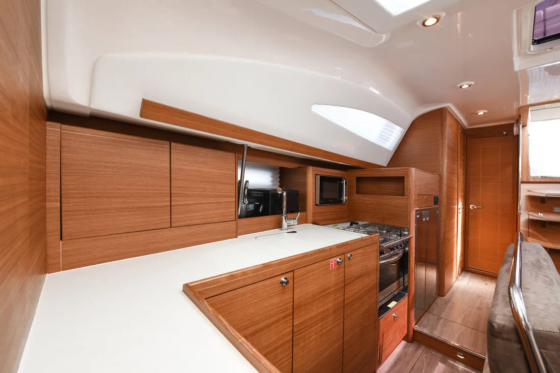 Galley of Jola, a Elan Impression 45.1 sailboat at Zadar, Croatia
