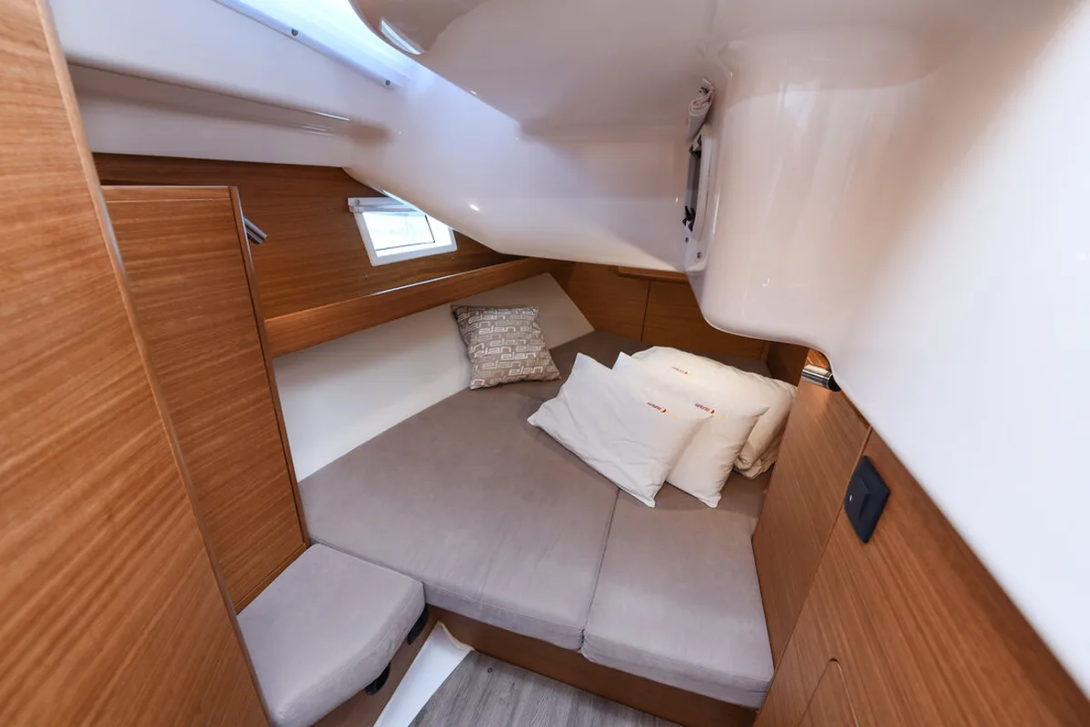 Cabin on Jola, a Elan Impression 45.1 sailboat at Zadar, Croatia