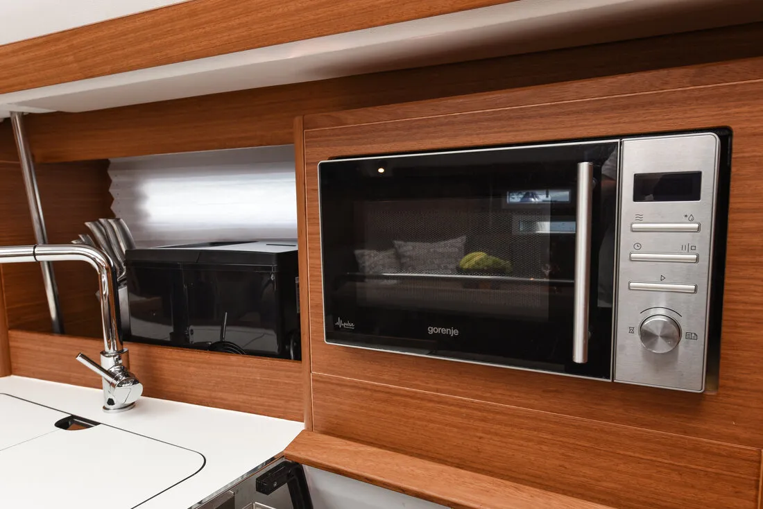 Cabin on Jola, a Elan Impression 45.1 sailboat at Zadar, Croatia