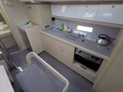 Galley of Freya, a Dufour 430 GL sailboat at Grad Šibenik, Croatia