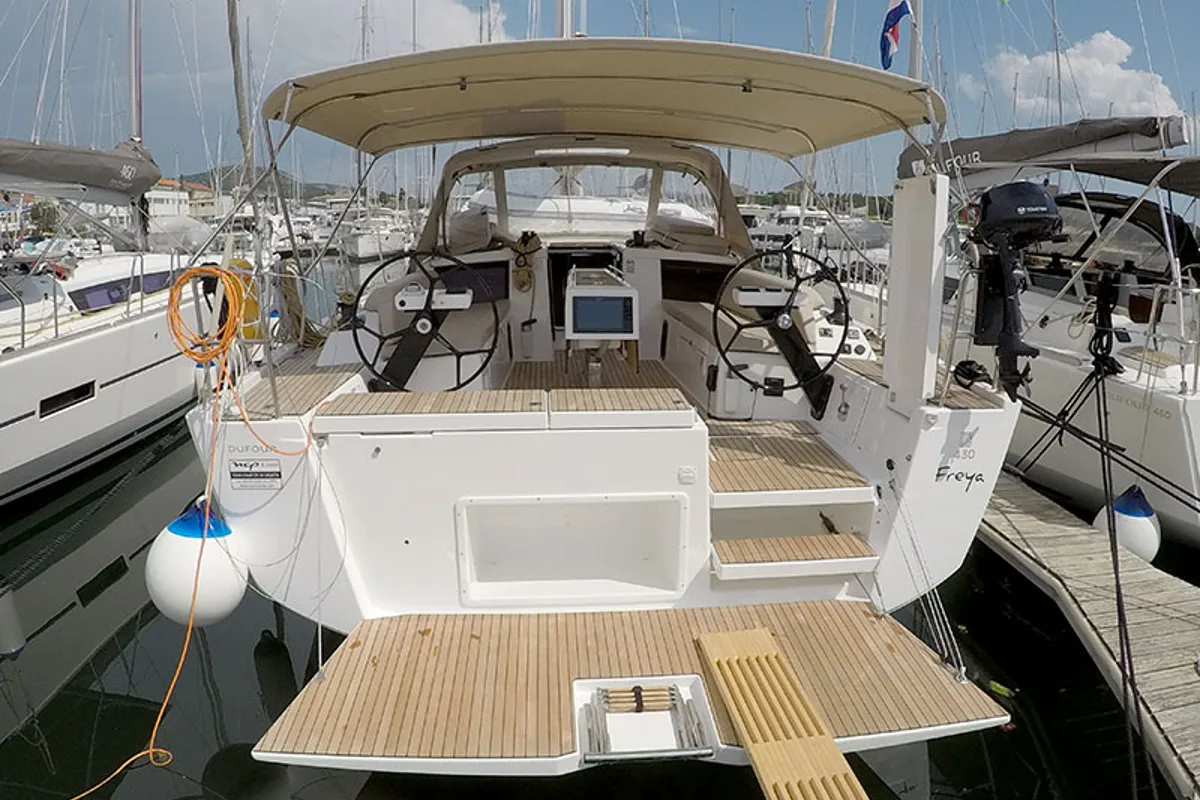 Freya, a Dufour 430 GL sailboat at Grad Šibenik, Croatia