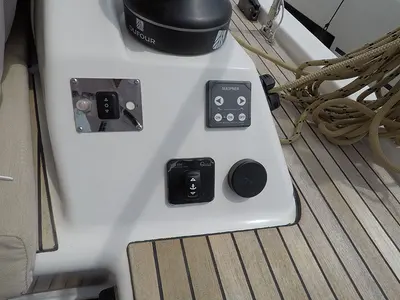 Cockpit of Freya, a Dufour 430 GL sailboat at Grad Šibenik, Croatia