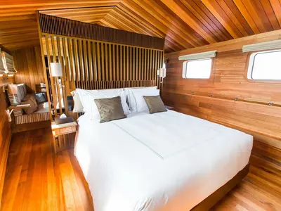 Cabin on Atoll Achilles, a Custom built 183 sailboat at Malé, Maldives