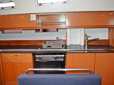 Galley of Tiha, a Bavaria Cruiser 45 sailboat at Grad Kaštela, Croatia