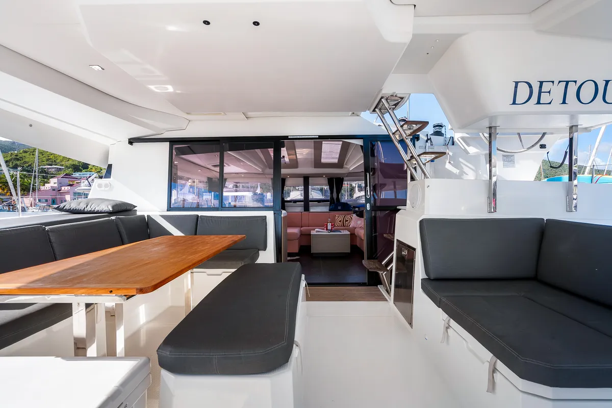 Detour, a Fountaine Pajot Elba 45 catamaran at Road Town, British Virgin Islands