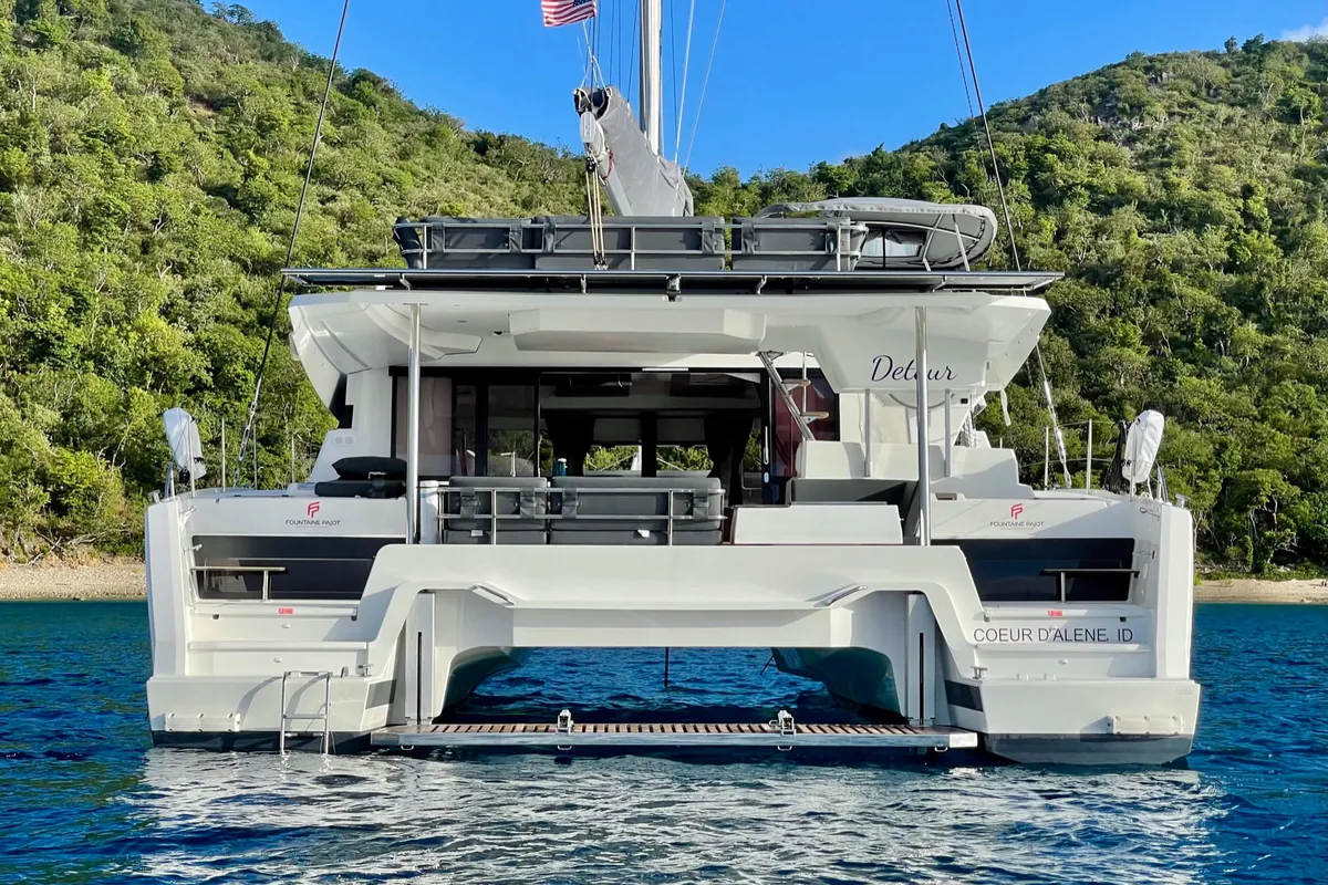 Detour, a Fountaine Pajot Elba 45 catamaran at Road Town, British Virgin Islands