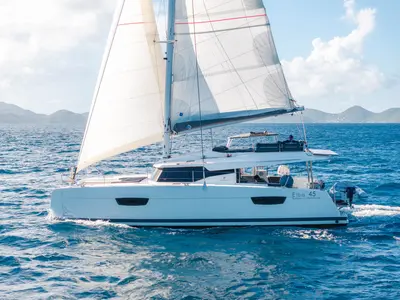 Detour, a Fountaine Pajot Elba 45 catamaran at Road Town, British Virgin Islands
