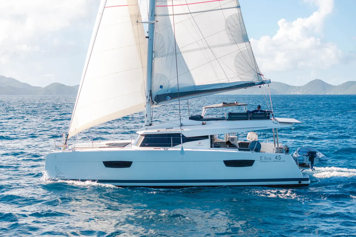 Detour, a Fountaine Pajot Elba 45 catamaran at Road Town, British Virgin Islands