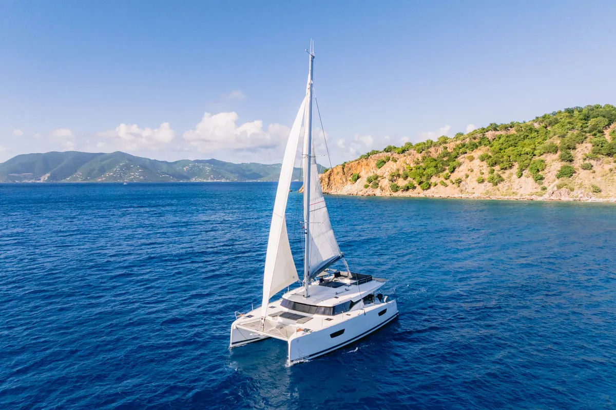 Detour, a Fountaine Pajot Elba 45 catamaran at Road Town, British Virgin Islands