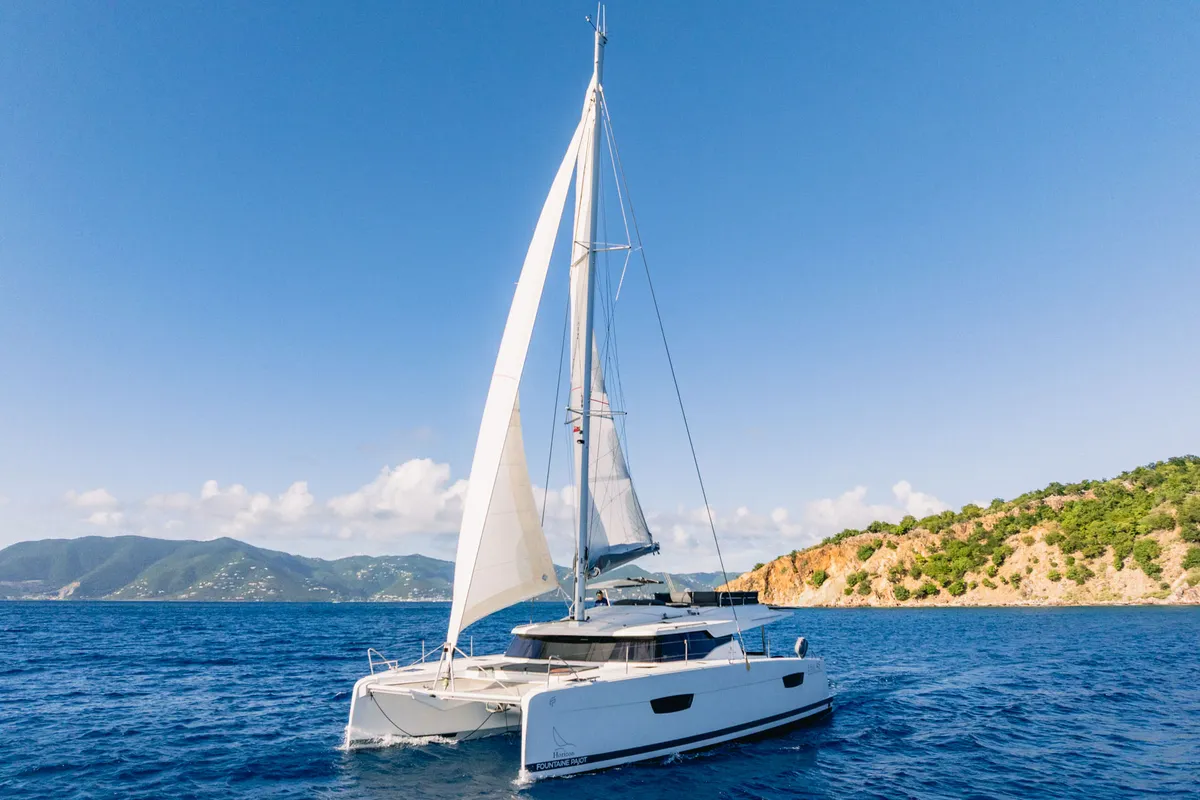 Detour, a Fountaine Pajot Elba 45 catamaran at Road Town, British Virgin Islands
