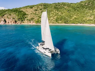 Detour, a Fountaine Pajot Elba 45 catamaran at Road Town, British Virgin Islands