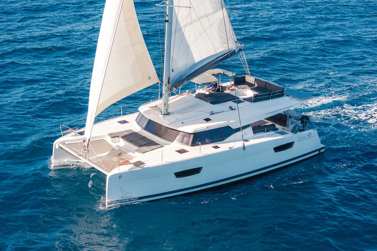 Detour, a Fountaine Pajot Elba 45 catamaran at Road Town, British Virgin Islands