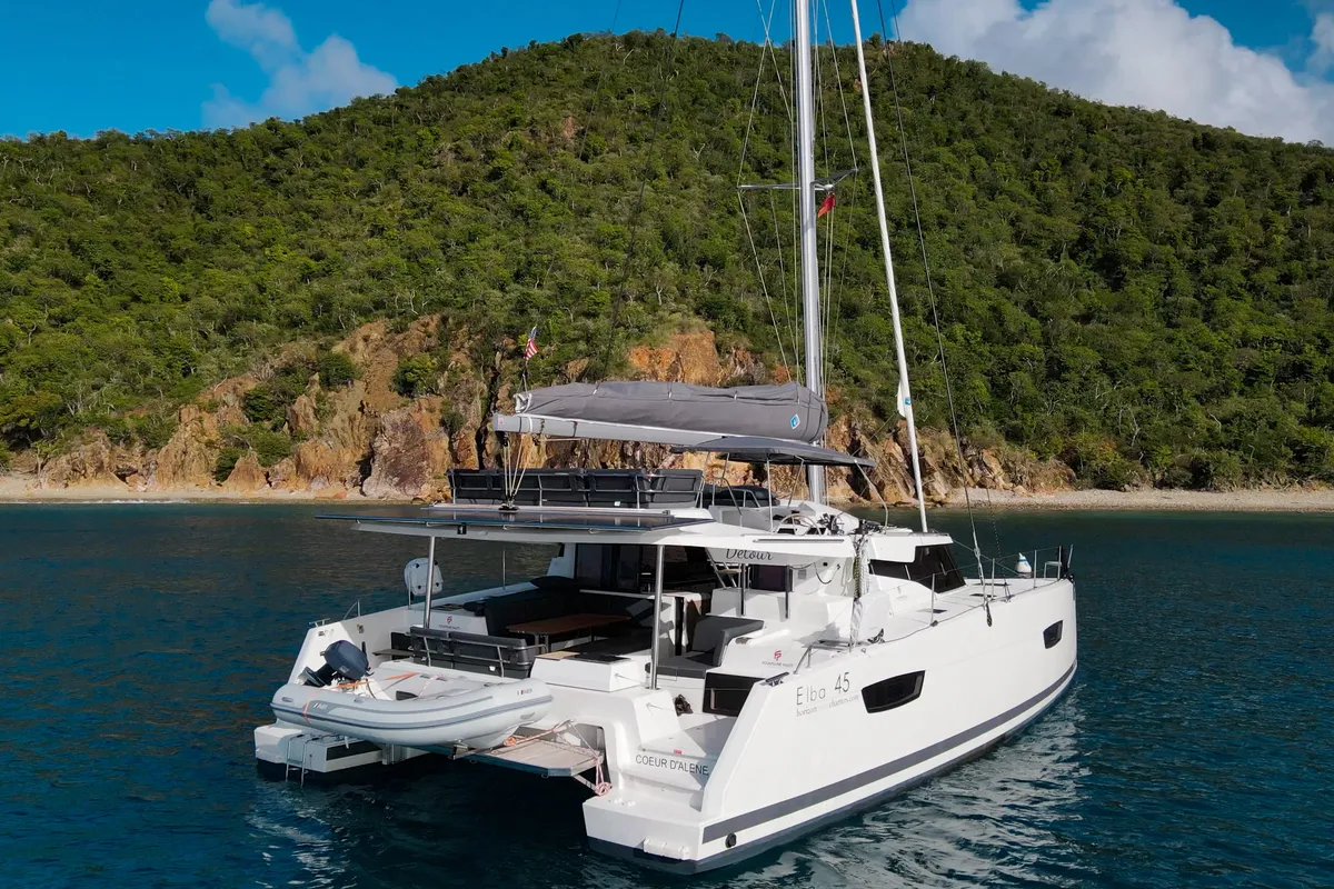 Detour, a Fountaine Pajot Elba 45 catamaran at Road Town, British Virgin Islands