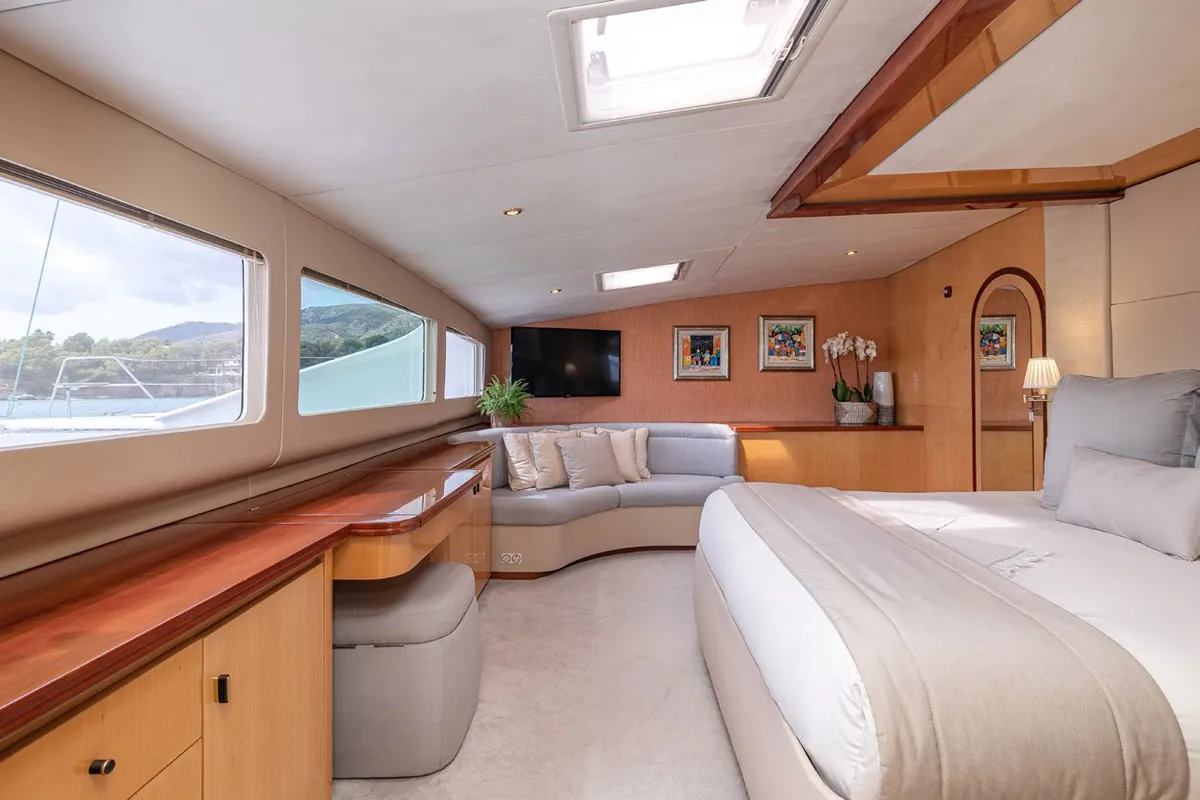 Kings Ransom, a Matrix 76 catamaran at Olbia, Italy