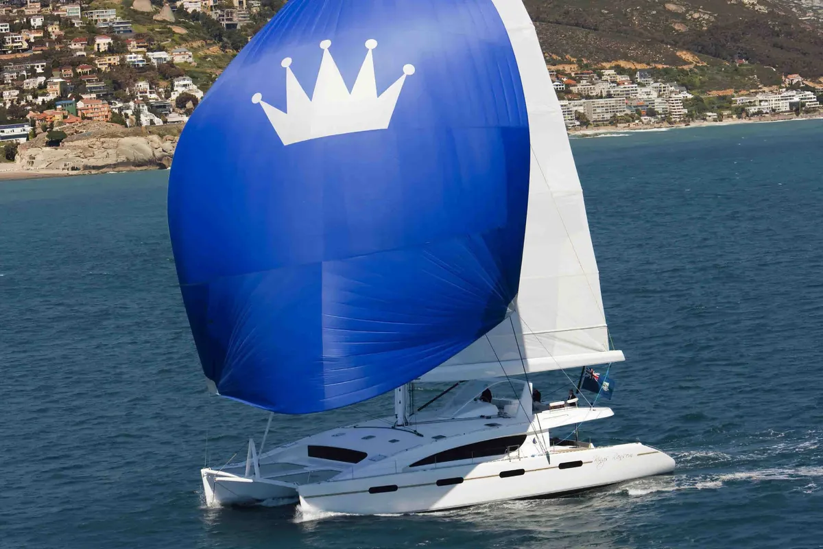 Kings Ransom, a Matrix 76 catamaran at Olbia, Italy