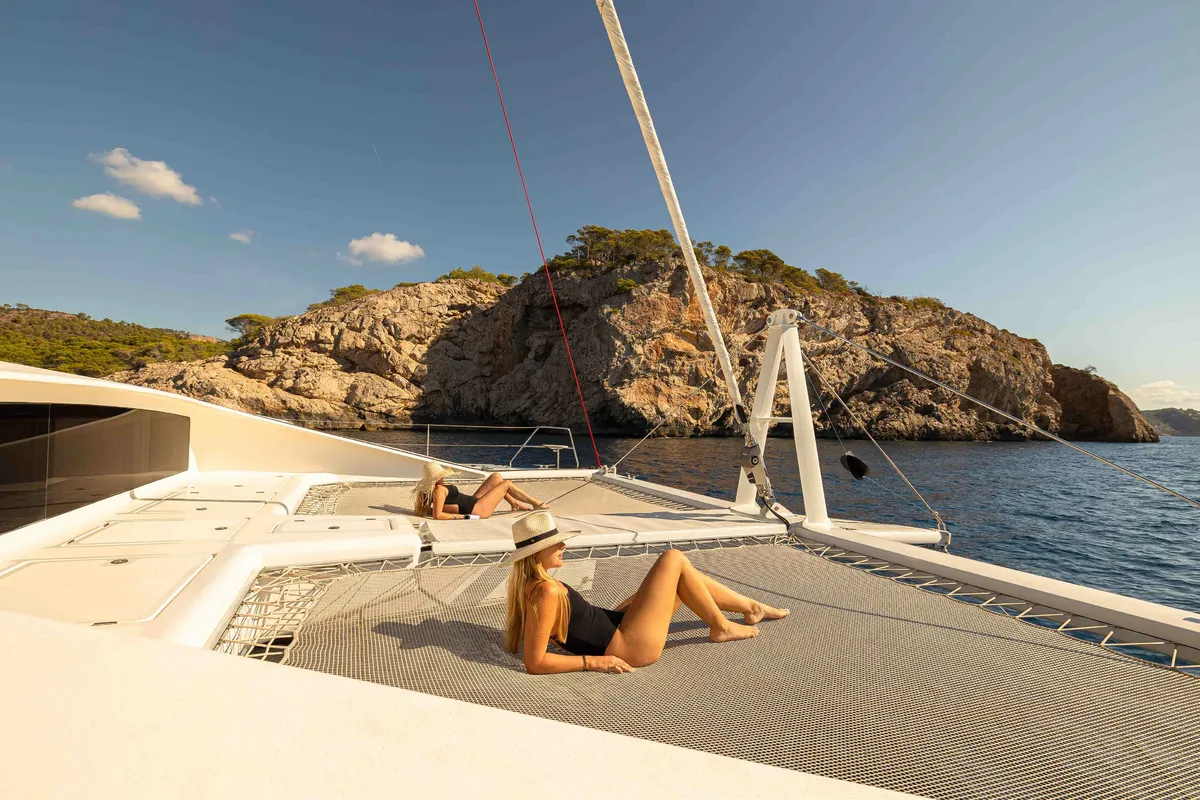Kings Ransom, a Matrix 76 catamaran at Olbia, Italy