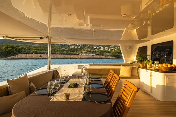 Kings Ransom, a Matrix 76 catamaran at Olbia, Italy