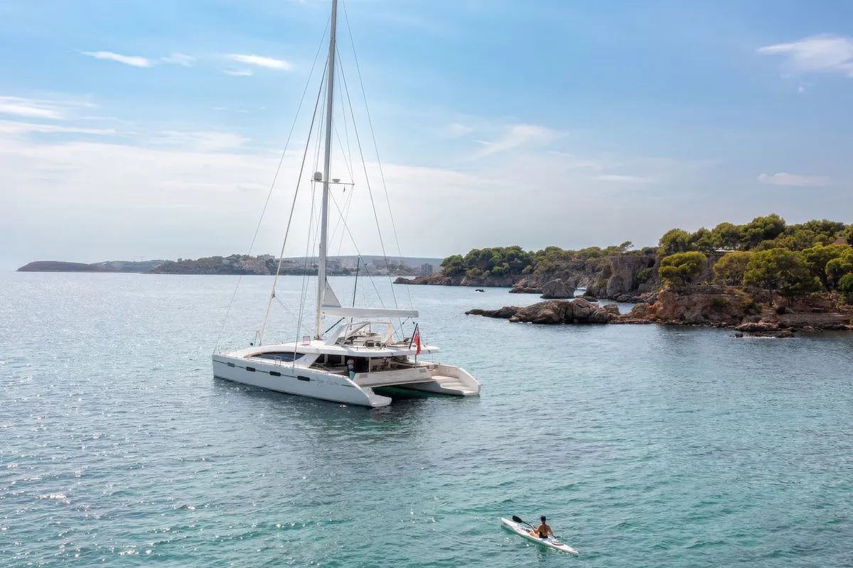 Kings Ransom, a Matrix 76 catamaran at Olbia, Italy
