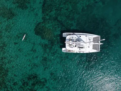 Kings Ransom, a Matrix 76 catamaran at Olbia, Italy
