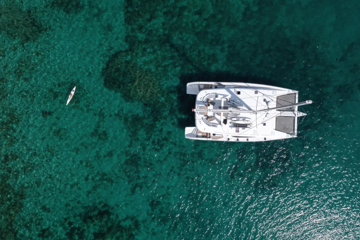 Kings Ransom, a Matrix 76 catamaran at Olbia, Italy