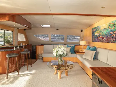 Kings Ransom, a Matrix 76 catamaran at Olbia, Italy