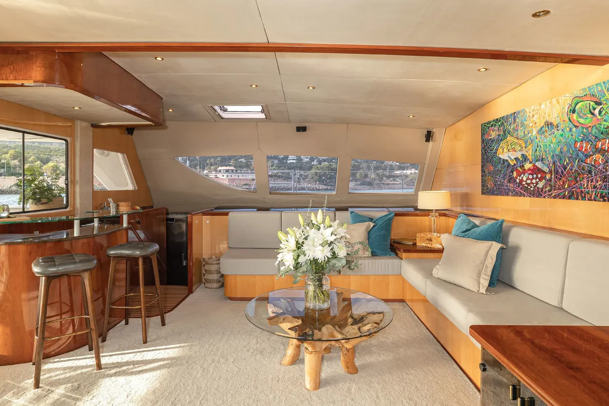 Kings Ransom, a Matrix 76 catamaran at Olbia, Italy