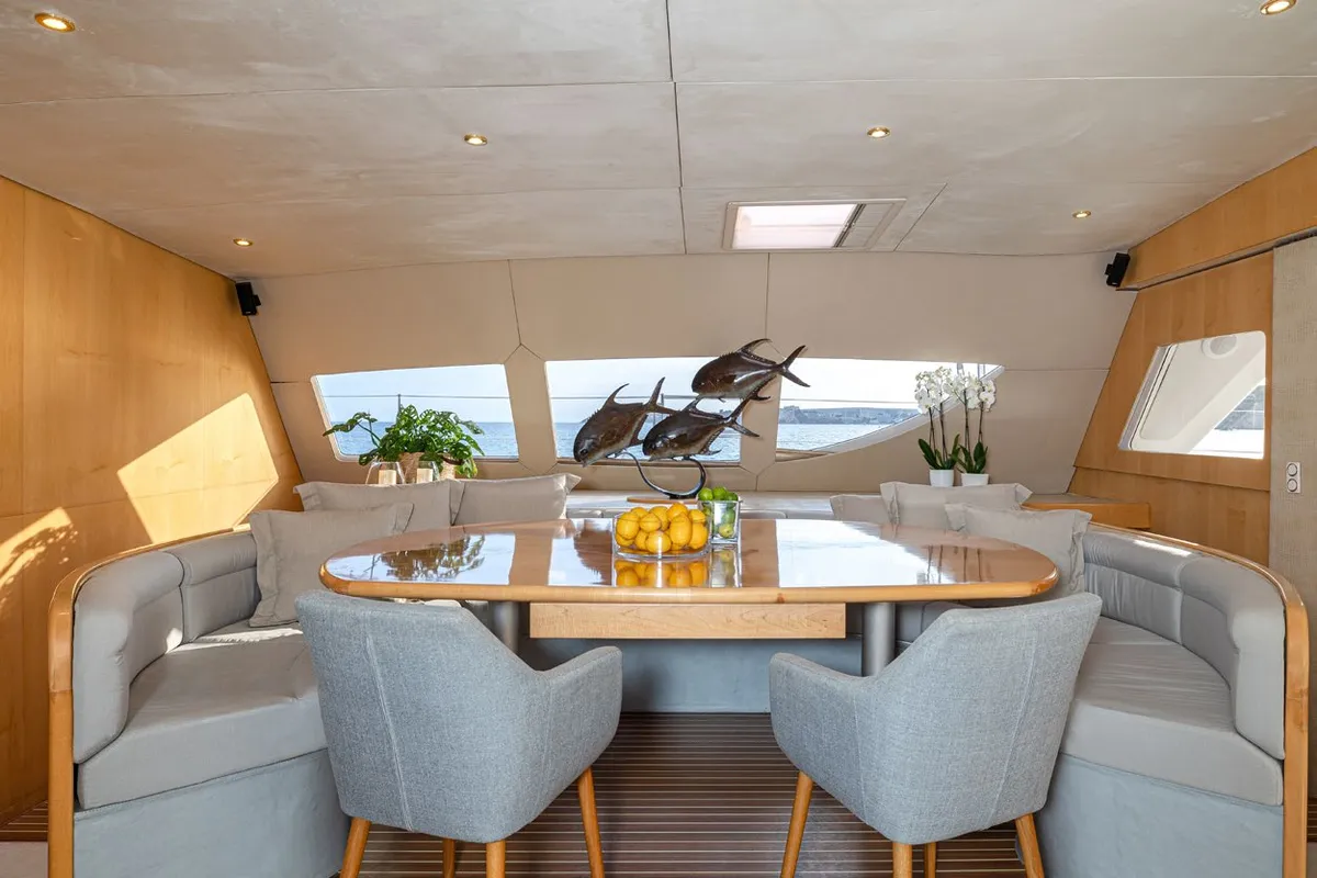 Kings Ransom, a Matrix 76 catamaran at Olbia, Italy