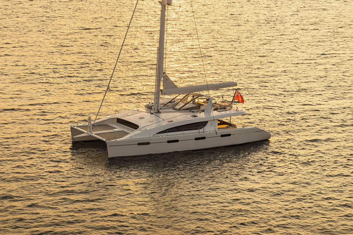 Kings Ransom, a Matrix 76 catamaran at Olbia, Italy
