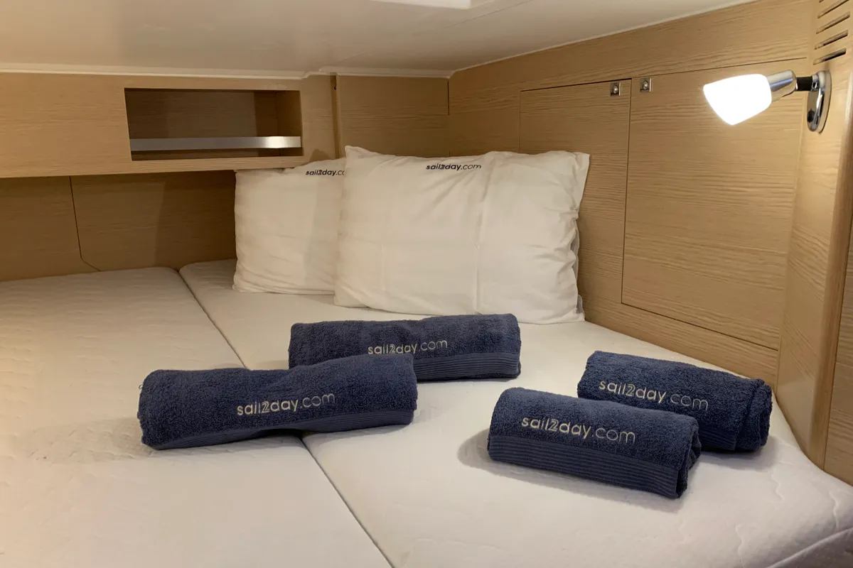 Cabin on GOSAILING, a Dufour 430 sailboat at Municipal Unit of Ellomenos, Greece