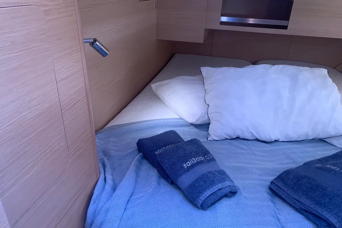 Cabin on GOSAILING, a Dufour 430 sailboat at Municipal Unit of Ellomenos, Greece