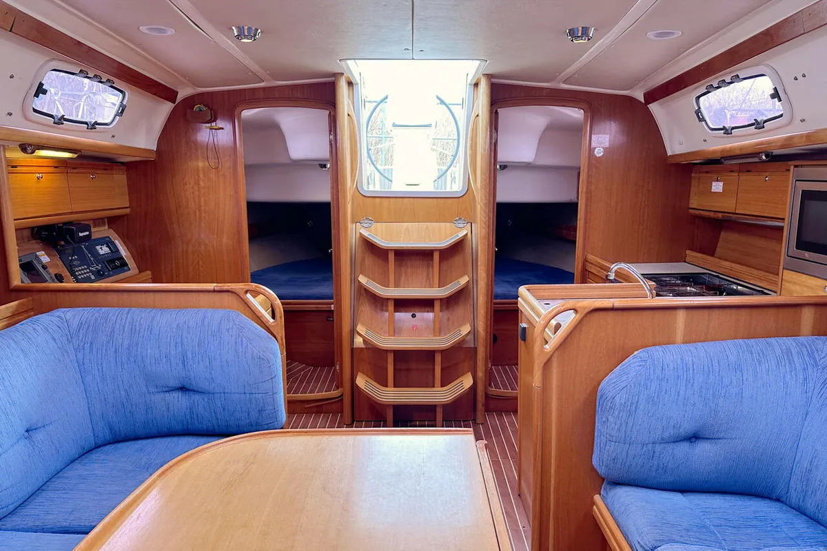 Salon of Kate, a Bavaria 38 Cruiser sailboat at Barth, Germany