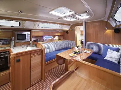 Galley of Käte, a Bavaria 38 Cruiser sailboat at Barth, Germany