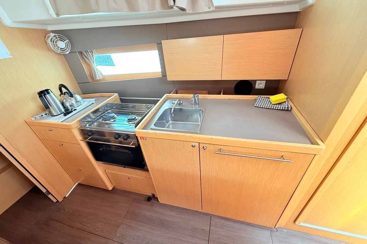 Galley of Foxy, a Beneteau Oceanis 38.1 sailboat at Sukošan, Croatia