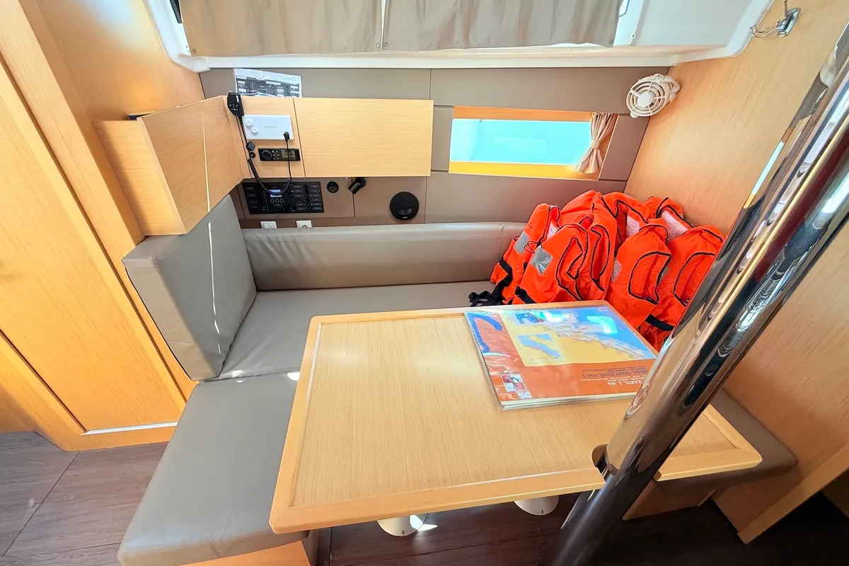 Salon of Foxy, a Beneteau Oceanis 38.1 sailboat at Sukošan, Croatia