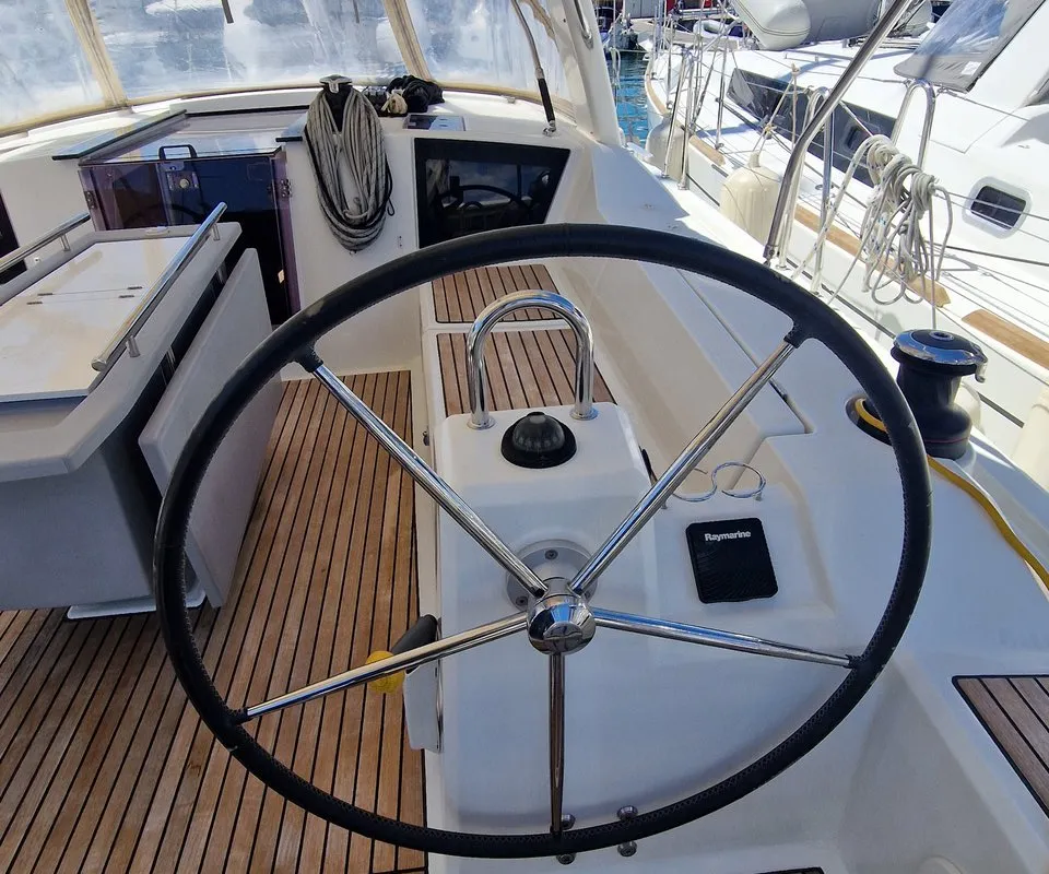 Hera, a Beneteau Oceanis 41.1 sailboat at Municipal Unit of Palairos, Greece