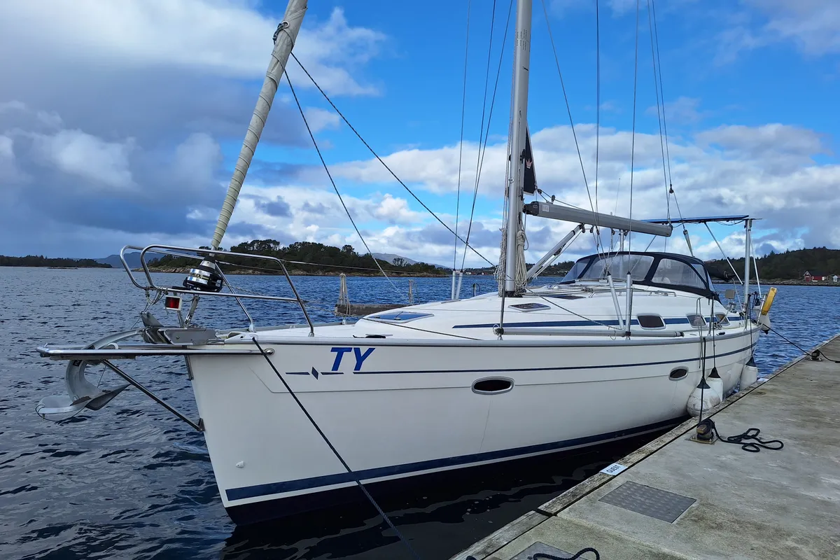 Exterior view of TY, a Bavaria 39 Cruiser sailboat at Bergen, Norway