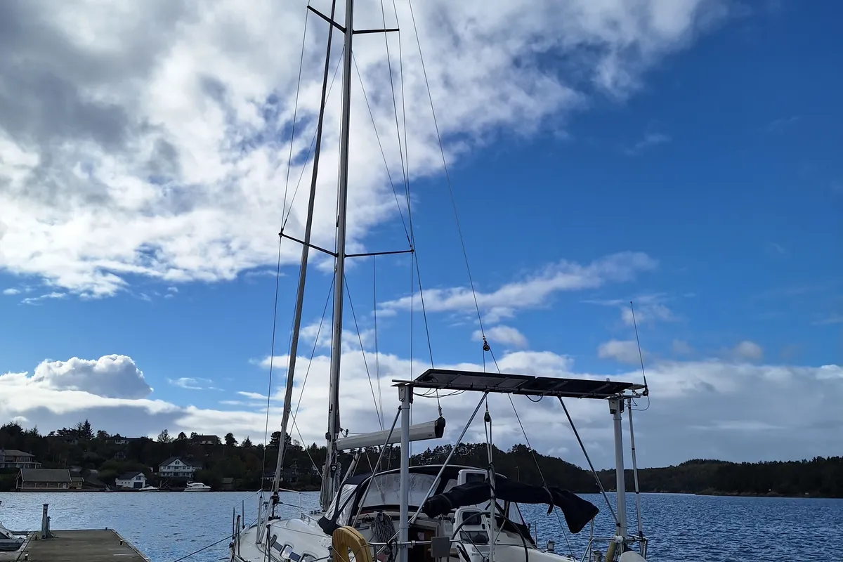 Exterior view of TY, a Bavaria 39 Cruiser sailboat at Bergen, Norway