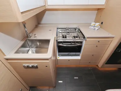 Galley of Bonaca, a Dufour 470 sailboat at Grad Pula, Croatia