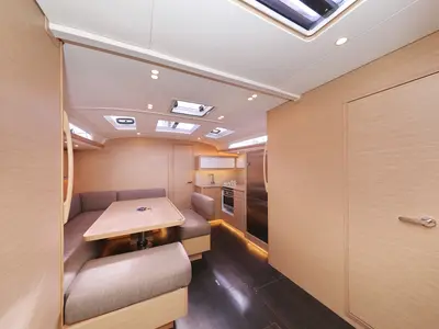 Salon of Bonaca, a Dufour 470 sailboat at Grad Pula, Croatia