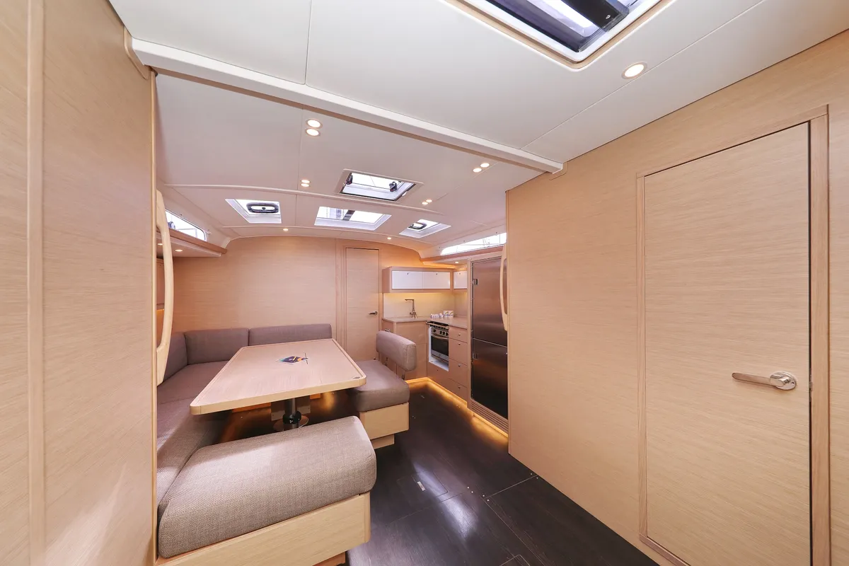 Salon of Bonaca, a Dufour 470 sailboat at Grad Pula, Croatia