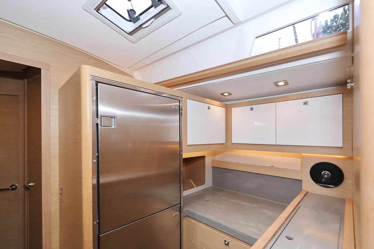 Galley of Skadi, a Dufour 530 sailboat at Grad Trogir, Croatia