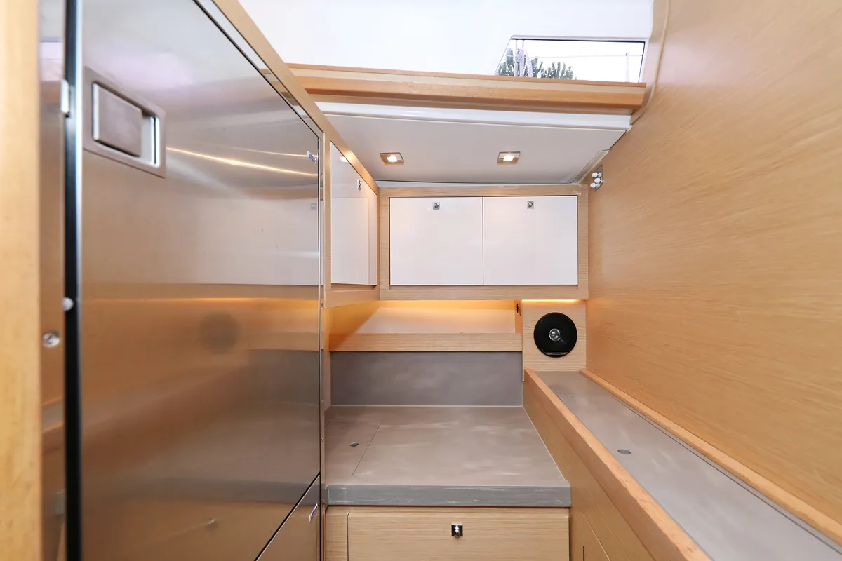 Galley of Skadi, a Dufour 530 sailboat at Grad Trogir, Croatia