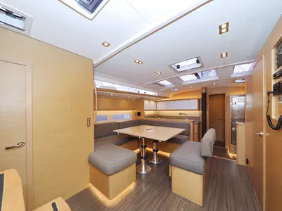 Salon of Skadi, a Dufour 530 sailboat at Grad Trogir, Croatia
