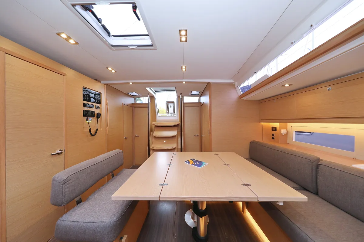 Salon of Skadi, a Dufour 530 sailboat at Grad Trogir, Croatia