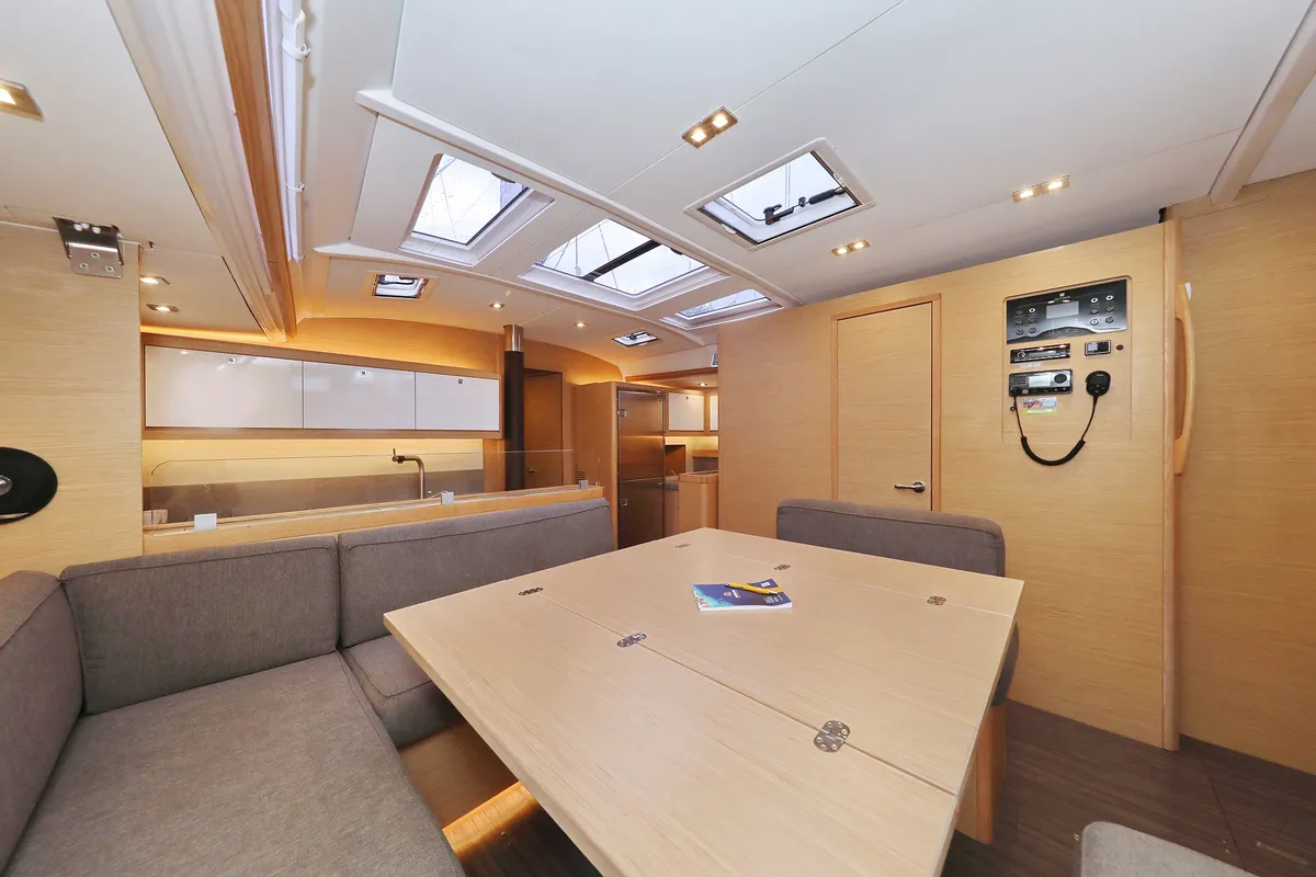 Salon of Skadi, a Dufour 530 sailboat at Grad Trogir, Croatia