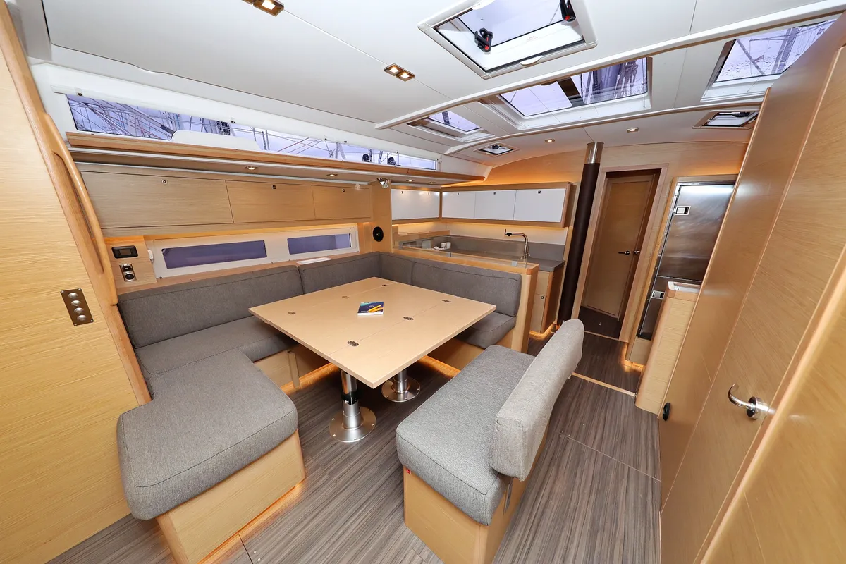 Salon of Skadi, a Dufour 530 sailboat at Grad Trogir, Croatia